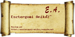 Esztergomi Anikó névjegykártya