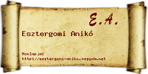 Esztergomi Anikó névjegykártya